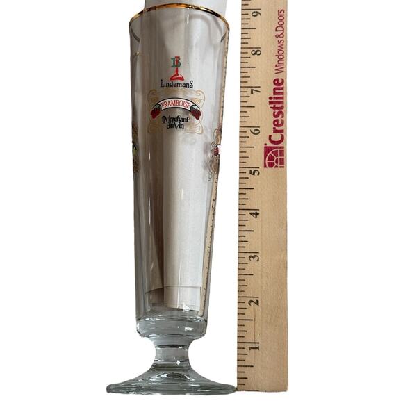 Lindemans Pilsner Beer Glasses (2) Peche Framboise Kriek Pomme Barware READ - Picture 7 of 8